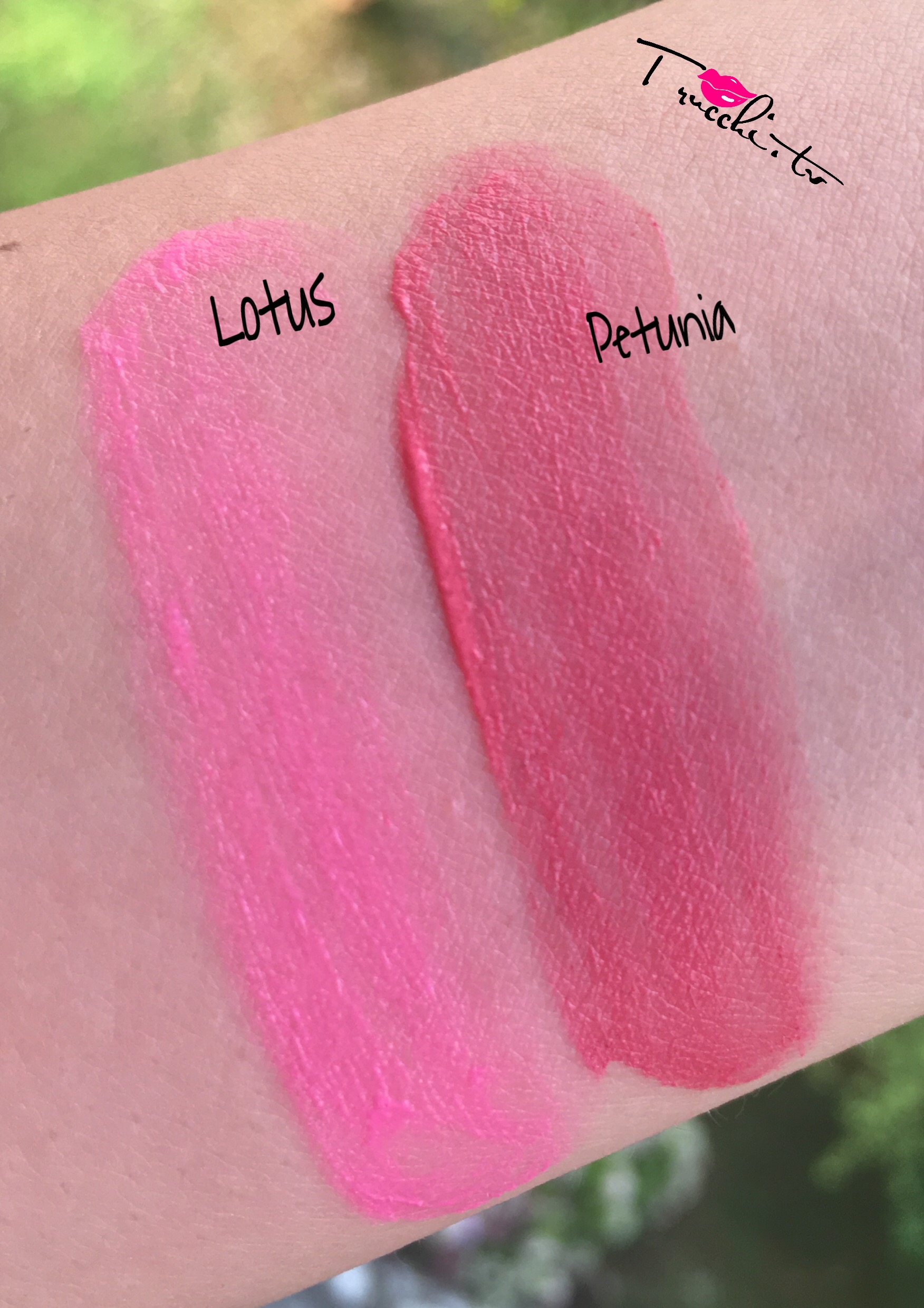 Swatches Kryolan Lip'n'Cheek Lotus e Petunia