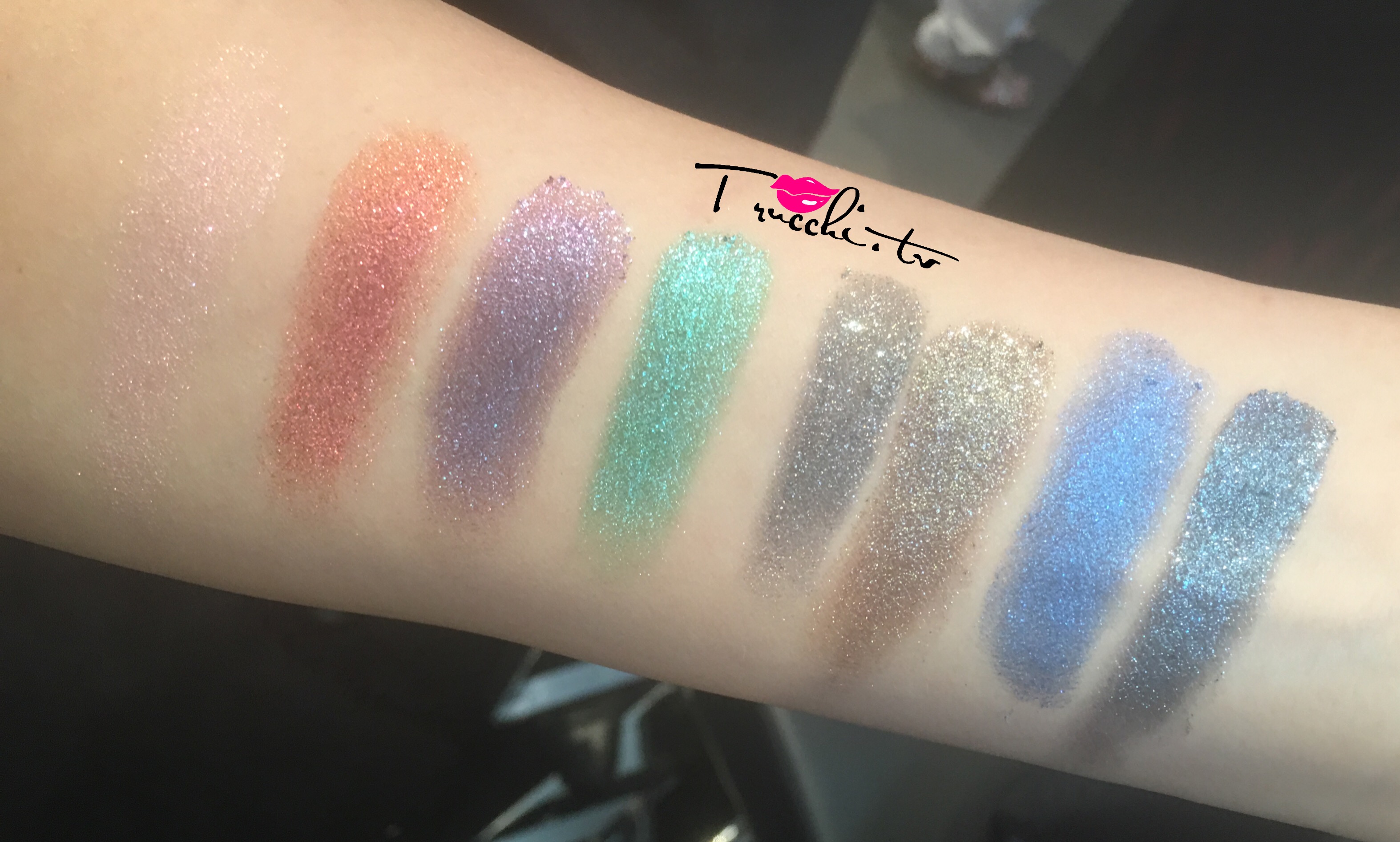 Urban Decay Moondust Palette autunno 2016 Swatches 