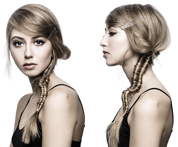 Acconciatura cerimonia con treccia a spina di pesce