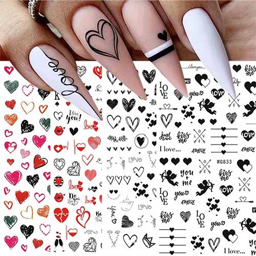Stickers unghie a forma di cuore Stickers unghie a forma di cuore