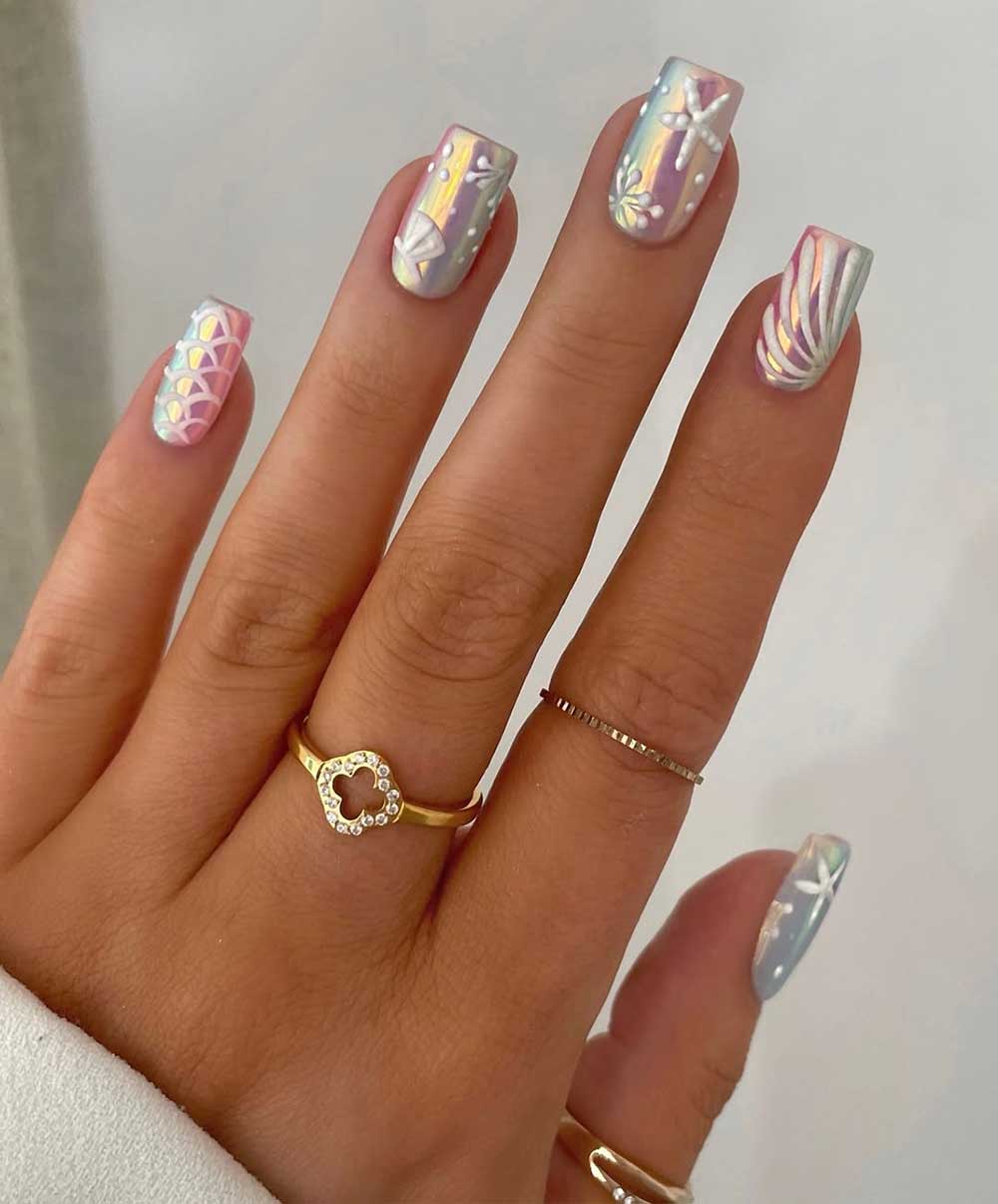 Seashell nails unghie estive Seashell nails unghie estive