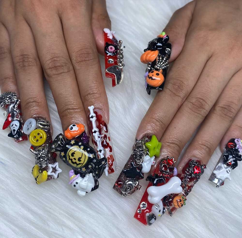 Halloween Junk Nails Halloween Junk Nails