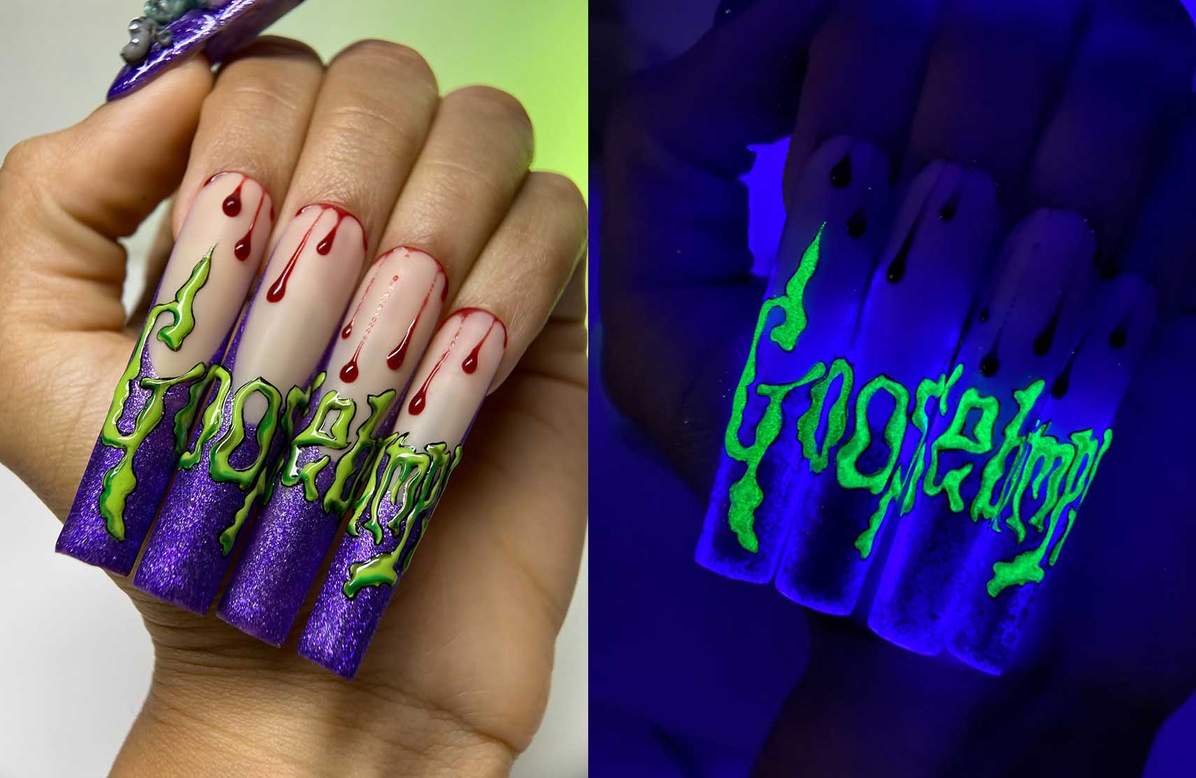 Unghie Halloween che si illuminano Unghie Halloween che si illuminano