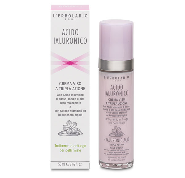 L'Erbolario crema viso all'acido ialuronico a tripla azione