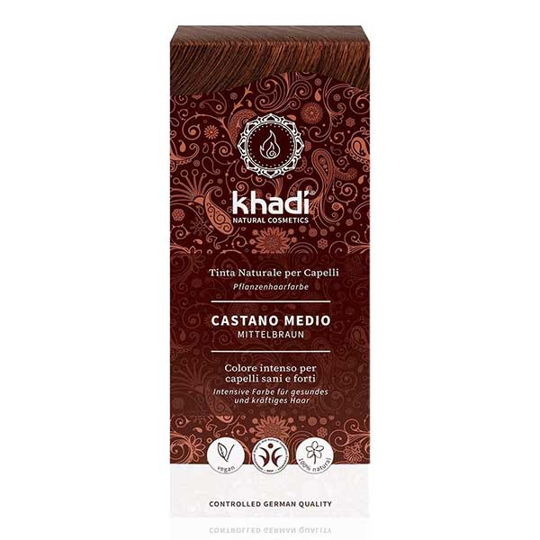 Khadi Castano medio Tinta Naturale per Capelli