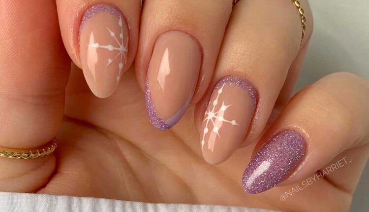 unghie-capodanno-glitter-lilla