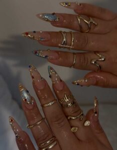 Unghie gioiello per Capodanno Unghie gioiello per Capodanno