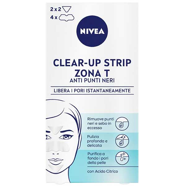 Nivea Clear-Up Strips Zona T 6 Cerotti Punti neri Nivea Clear-Up Strips Zona T 6 Cerotti Punti neri