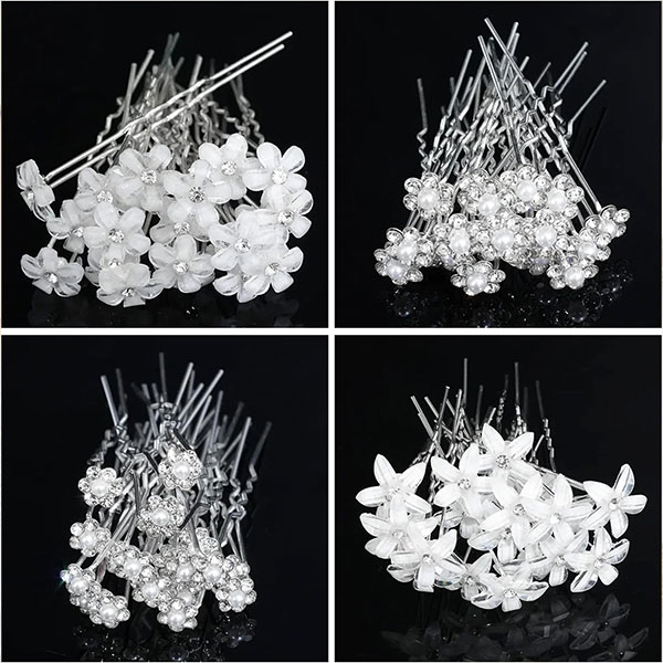 Acconciature capelli sposa - forcine con fiori Acconciature capelli sposa - forcine con fiori