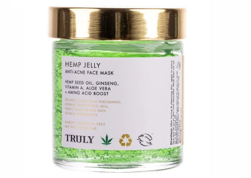 Cosa sapere sull'uso della canapa come cosmetico e quali sono i prodotti migliori - Truly Hemp Gelly maschera viso Cosa sapere sull'uso della canapa come cosmetico e quali sono i prodotti migliori - Truly Hemp Gelly maschera viso