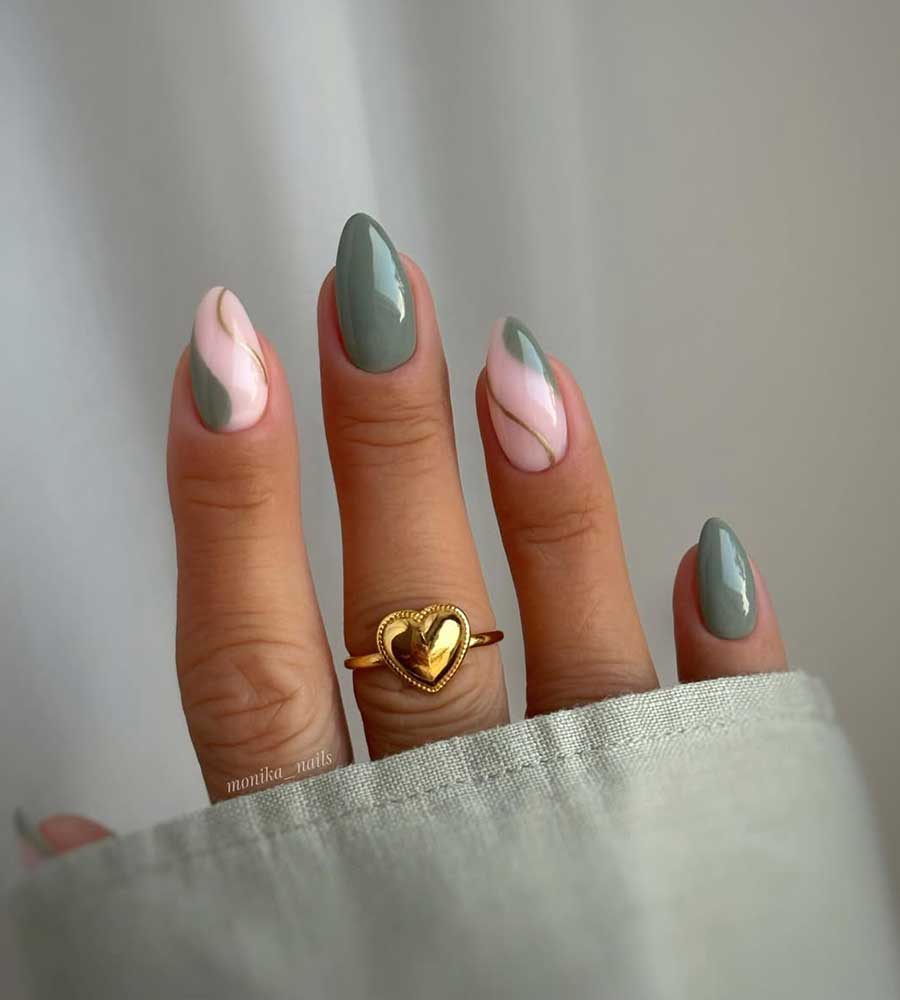 Unghie verdi pastello Unghie verdi pastello