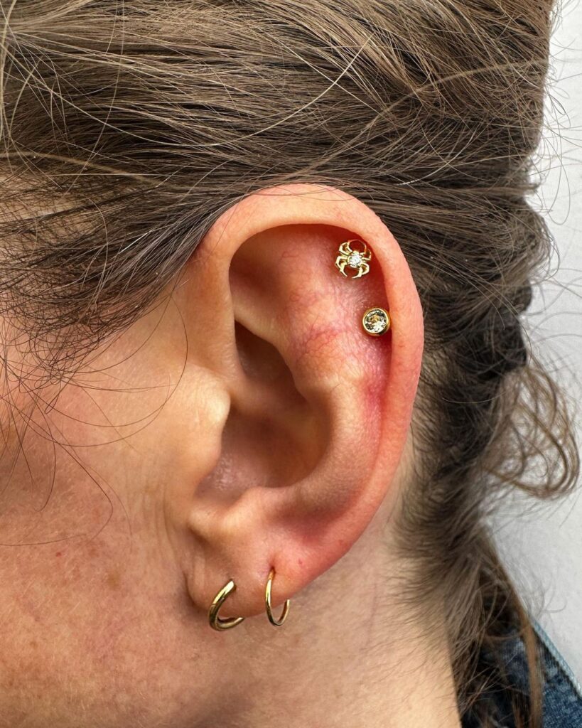 Piercing Labret In Titanio 16G Con Ametista - Per Elica, Trago, Labbra, Lunghezze 6/8/10/12mm - Foto 7