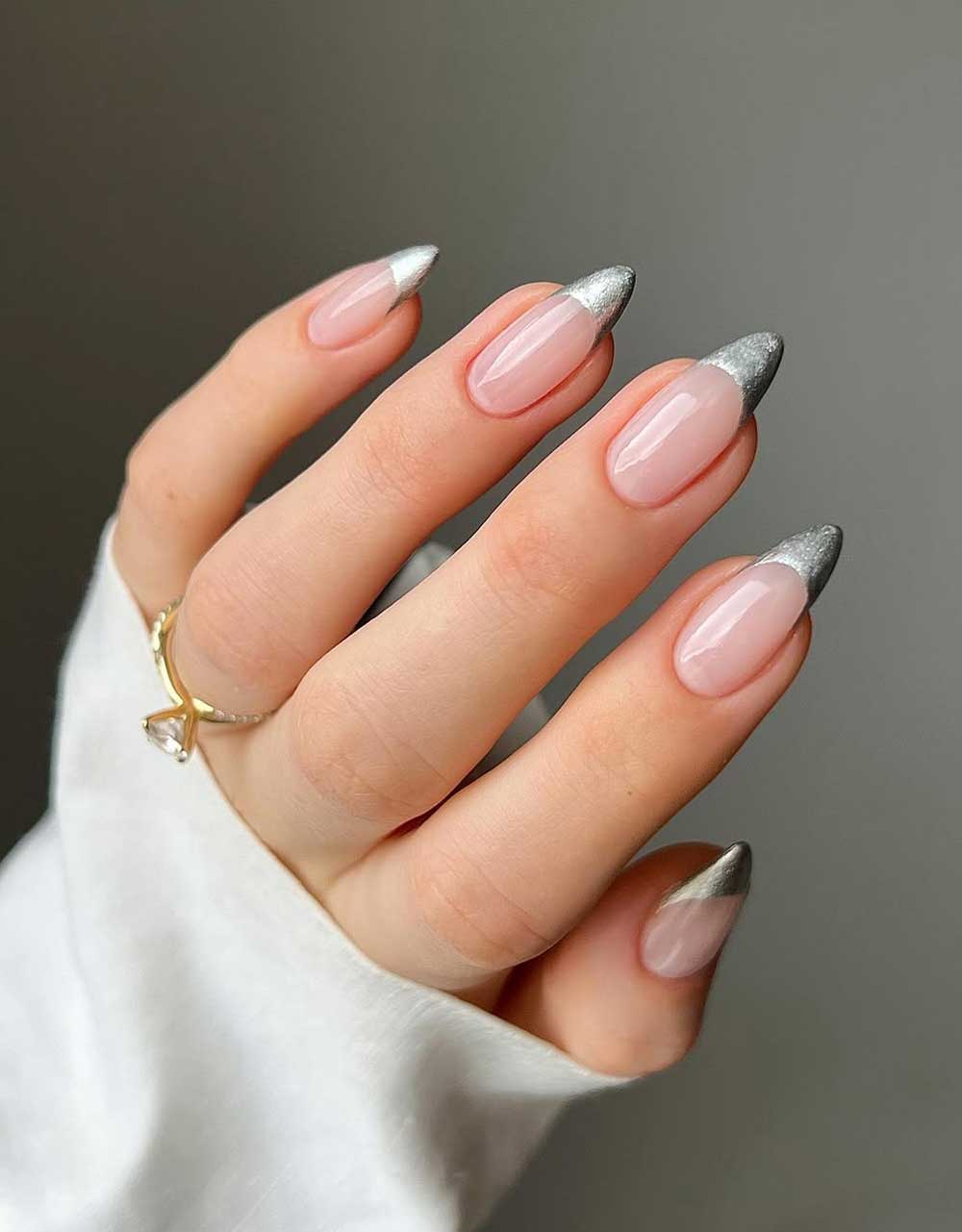 French manicure argento French manicure argento