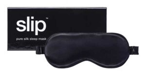 Maschera per dormire in seta, maschera per occhi in seta naturale, super liscia, per dormire e viaggiare, colore nero