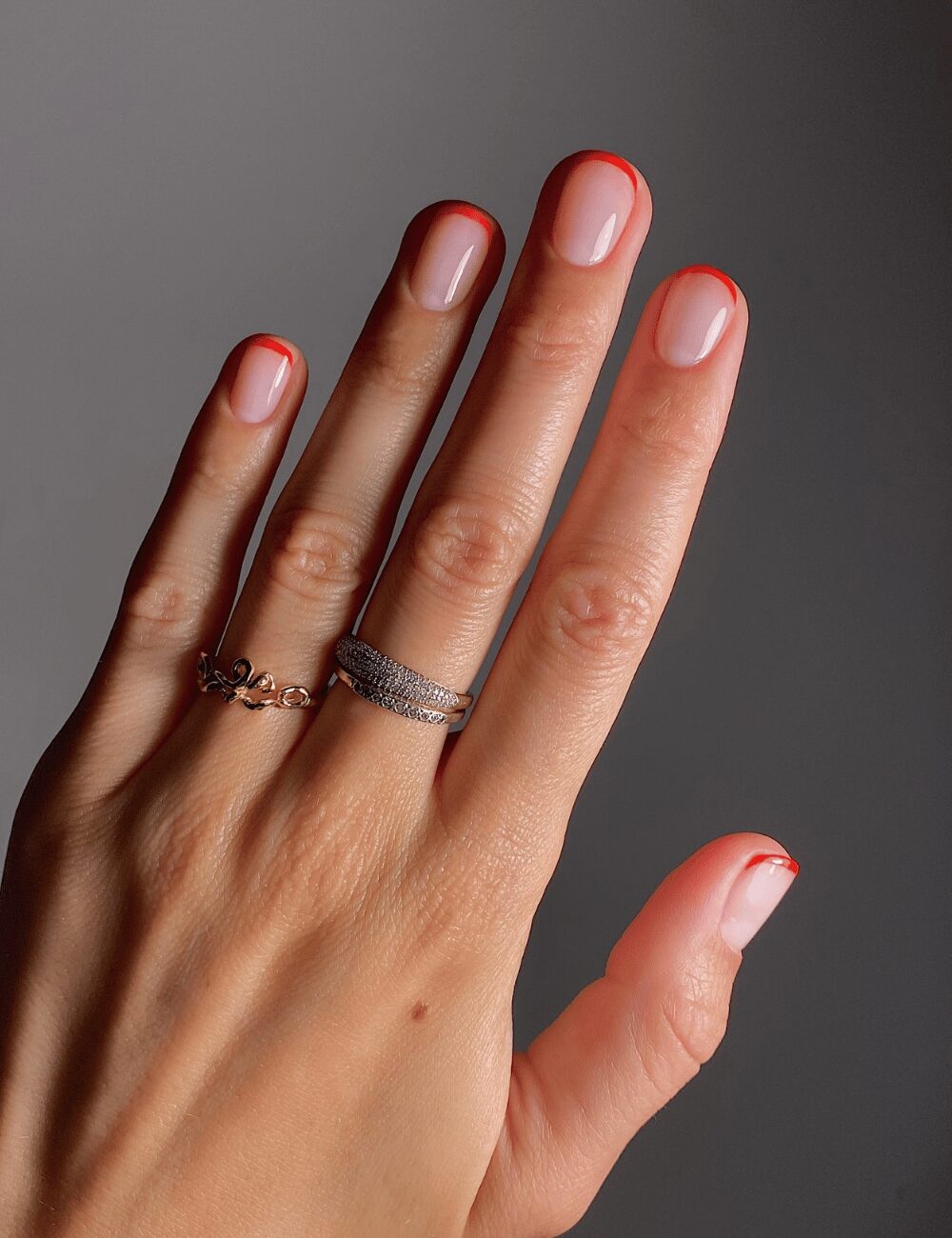 Unghie rosse estive - Micro french Unghie rosse estive - Micro french