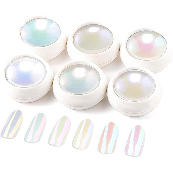 Polvere perlata per unghie
