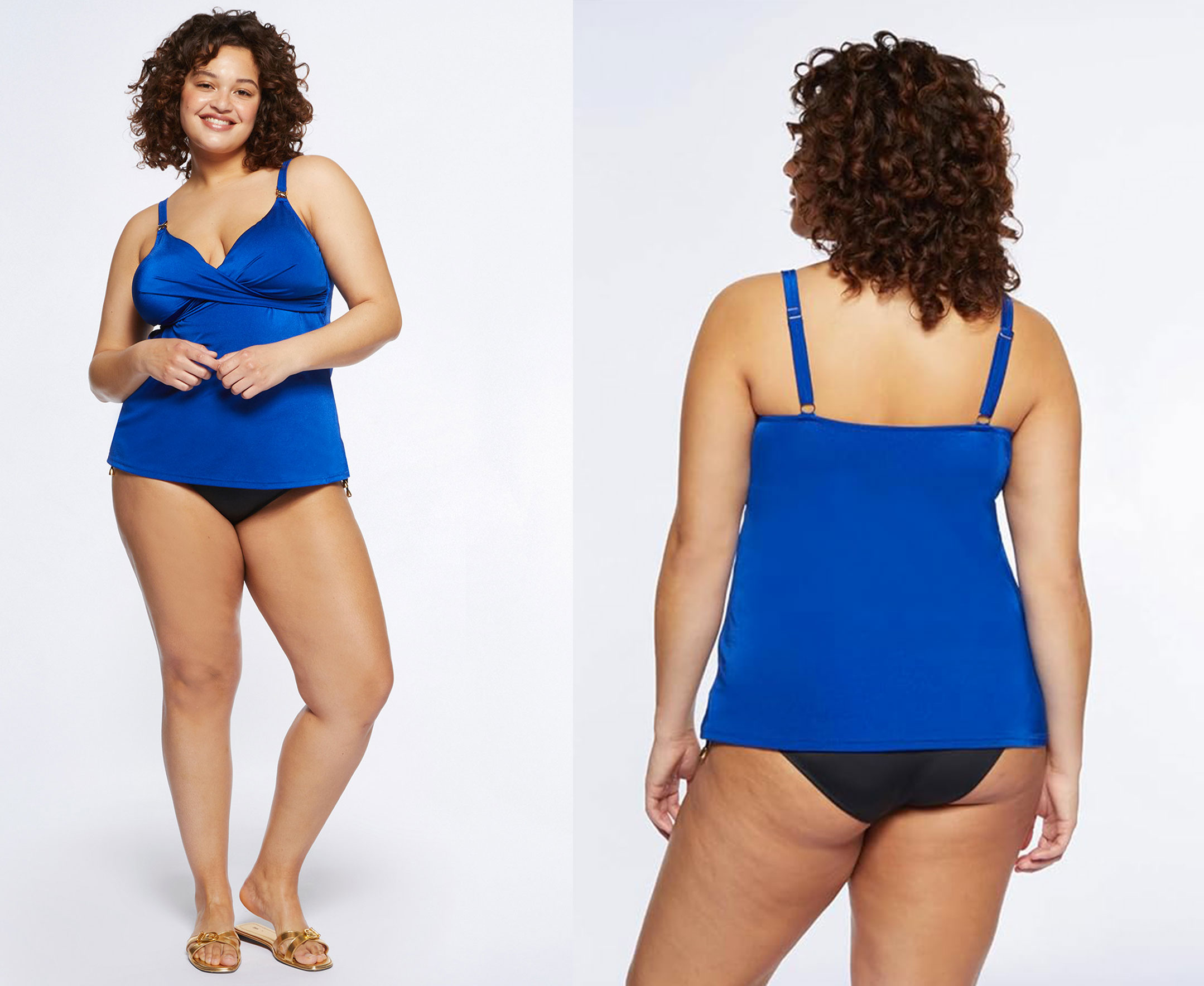 Fiorella Rubino Top Tankini con Scollo Incrociato Curvy