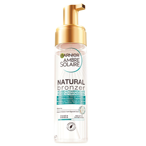 Garnier Autoabbronzante Ambre Solaire Natural Bronzer Mousse - L'autoabbronzante per viso e corpo Garnier Autoabbronzante Ambre Solaire Natural Bronzer Mousse - L'autoabbronzante per viso e corpo