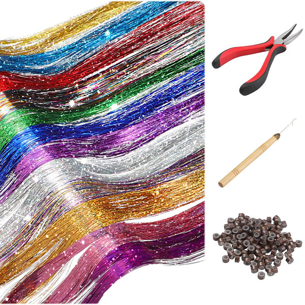 Tinsel hair con microperle Tinsel hair con microperle