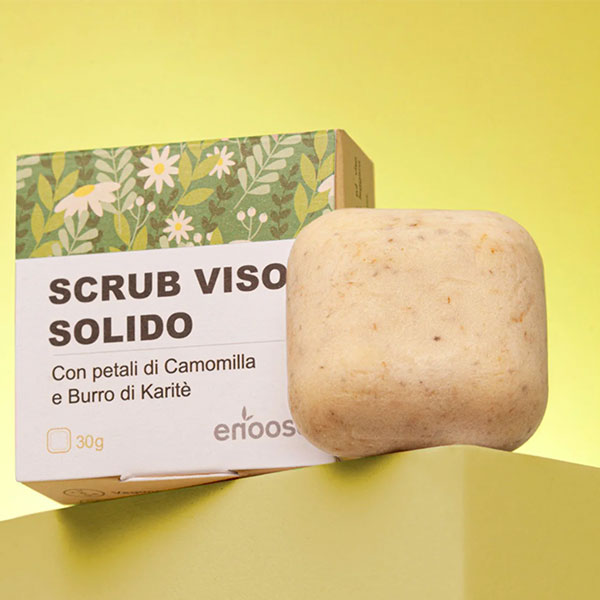 Enooso scrub viso solido - Detergente viso esfoliante 