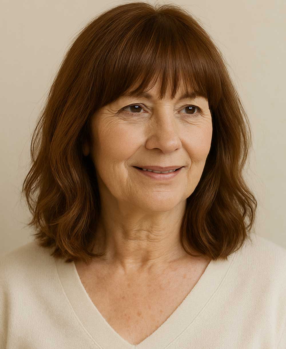 Taglio capelli per signora 70 anni - Long bob con frangia Taglio capelli per signora 70 anni - Long bob con frangia