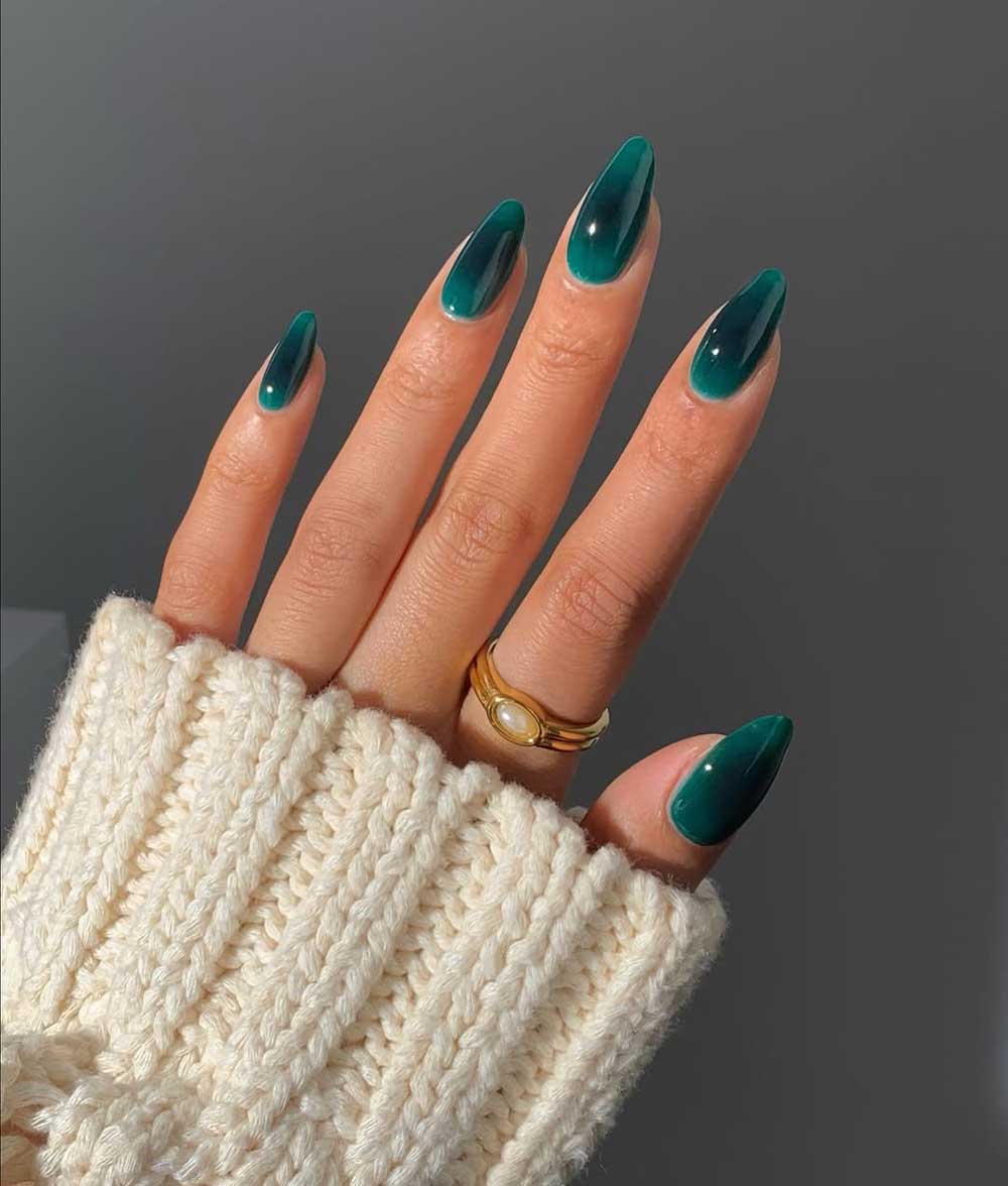 Unghie verde petrolio Unghie verde petrolio