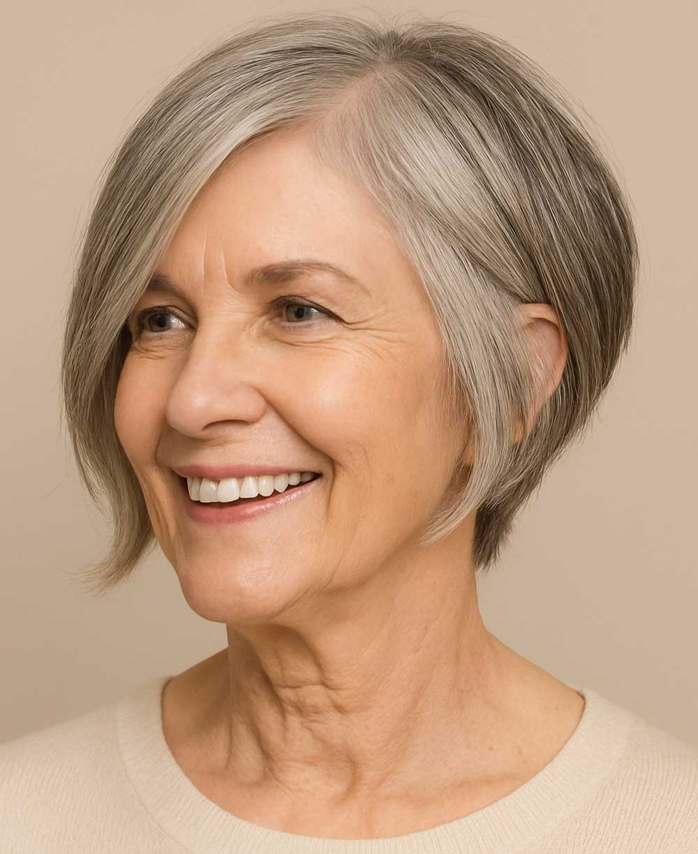 Tagli capelli corti donne over 70 - Caschetto asimmetrico Tagli capelli corti donne over 70 - Caschetto asimmetrico