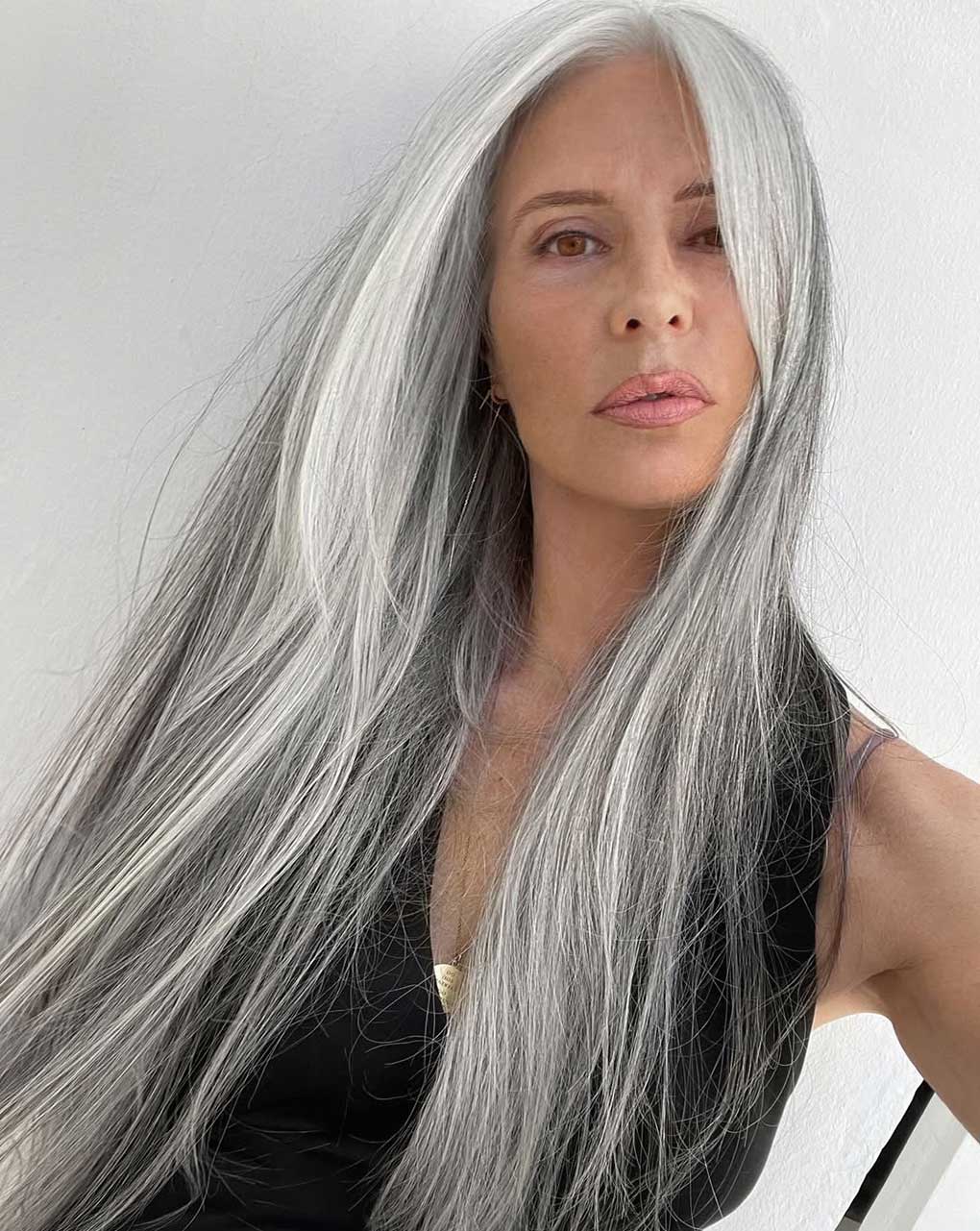 Capelli grigi lunghi scalati Capelli grigi lunghi scalati