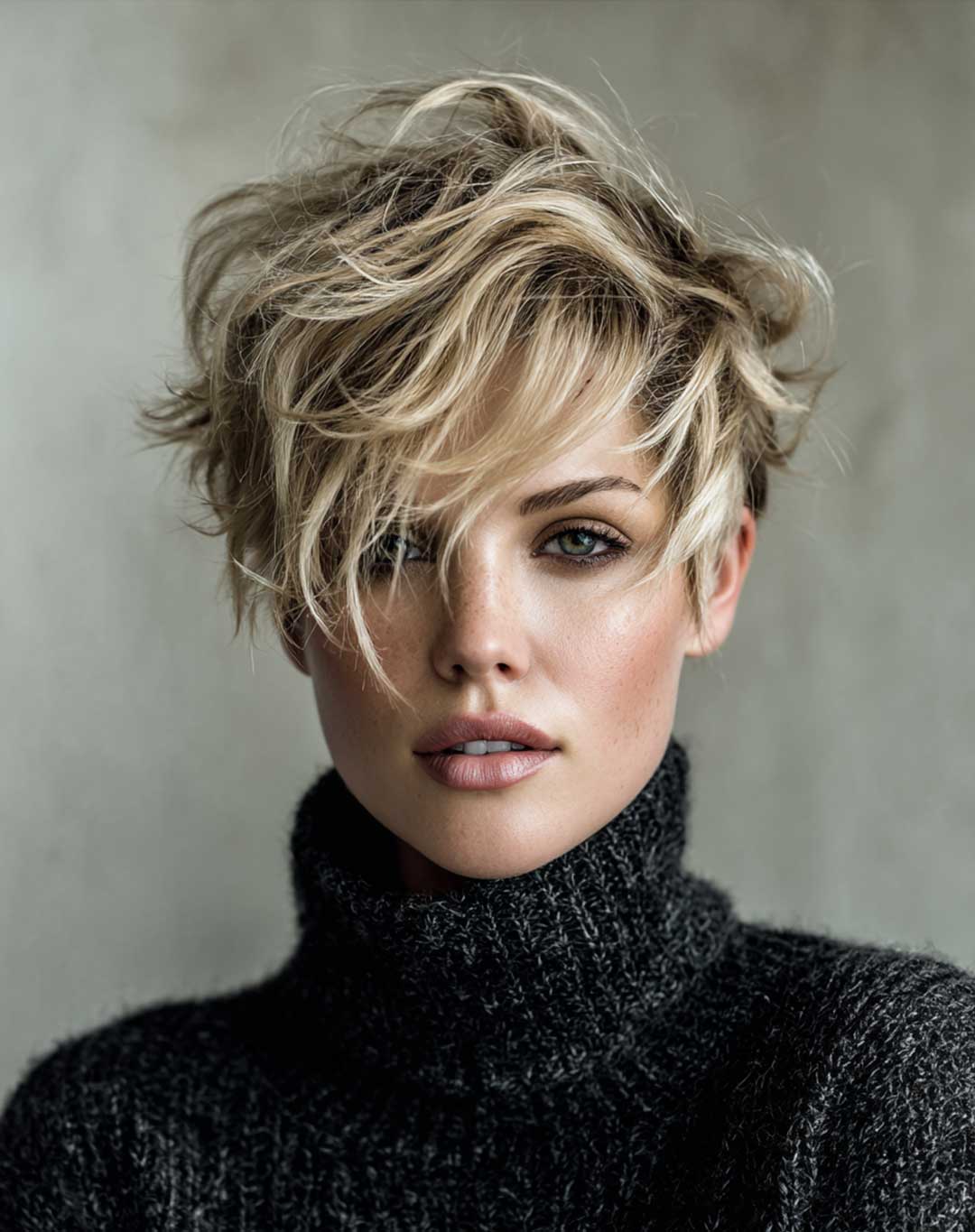 Pixie cut spettinato con ciuffo Pixie cut spettinato con ciuffo