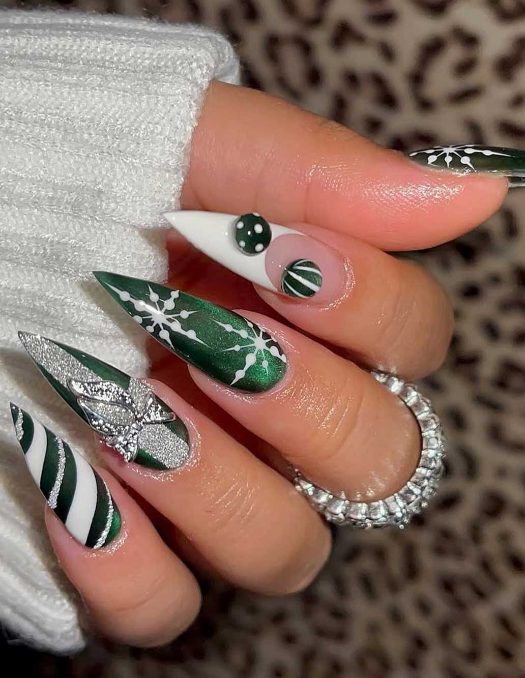 Unghie natale verdi Unghie natale verdi
